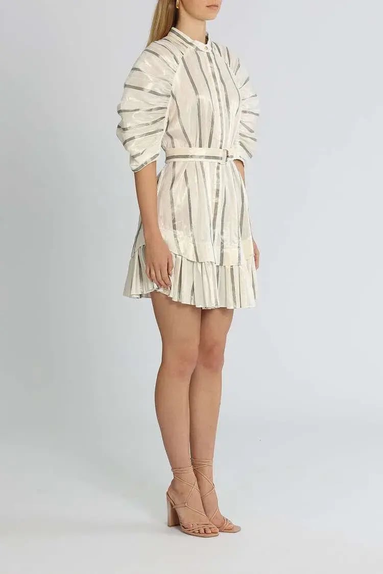 Acler Leighton Mini Dress Ivory Print Size 8 photo 2