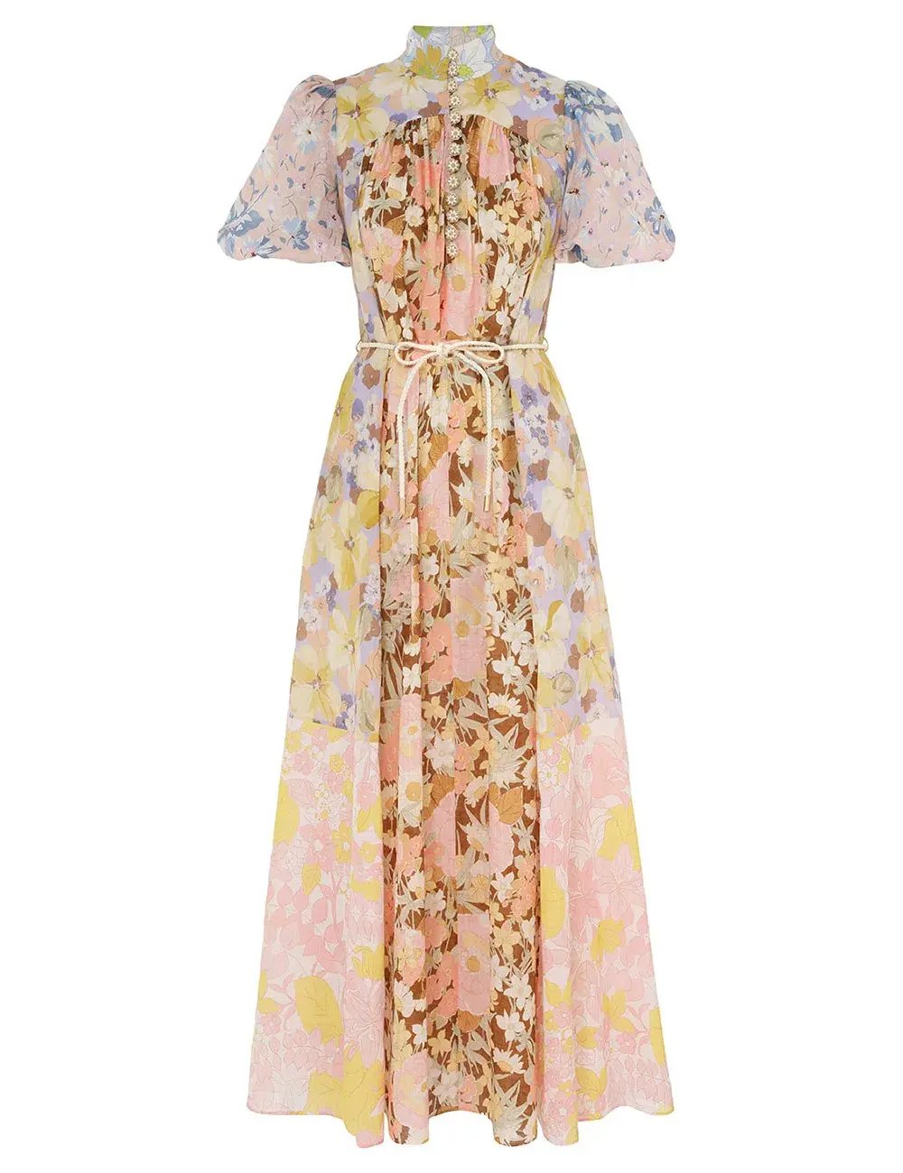 Zimmermann Pop Puff Sleeve Maxi Dress Spliced Size 0 / AU 8 photo 3