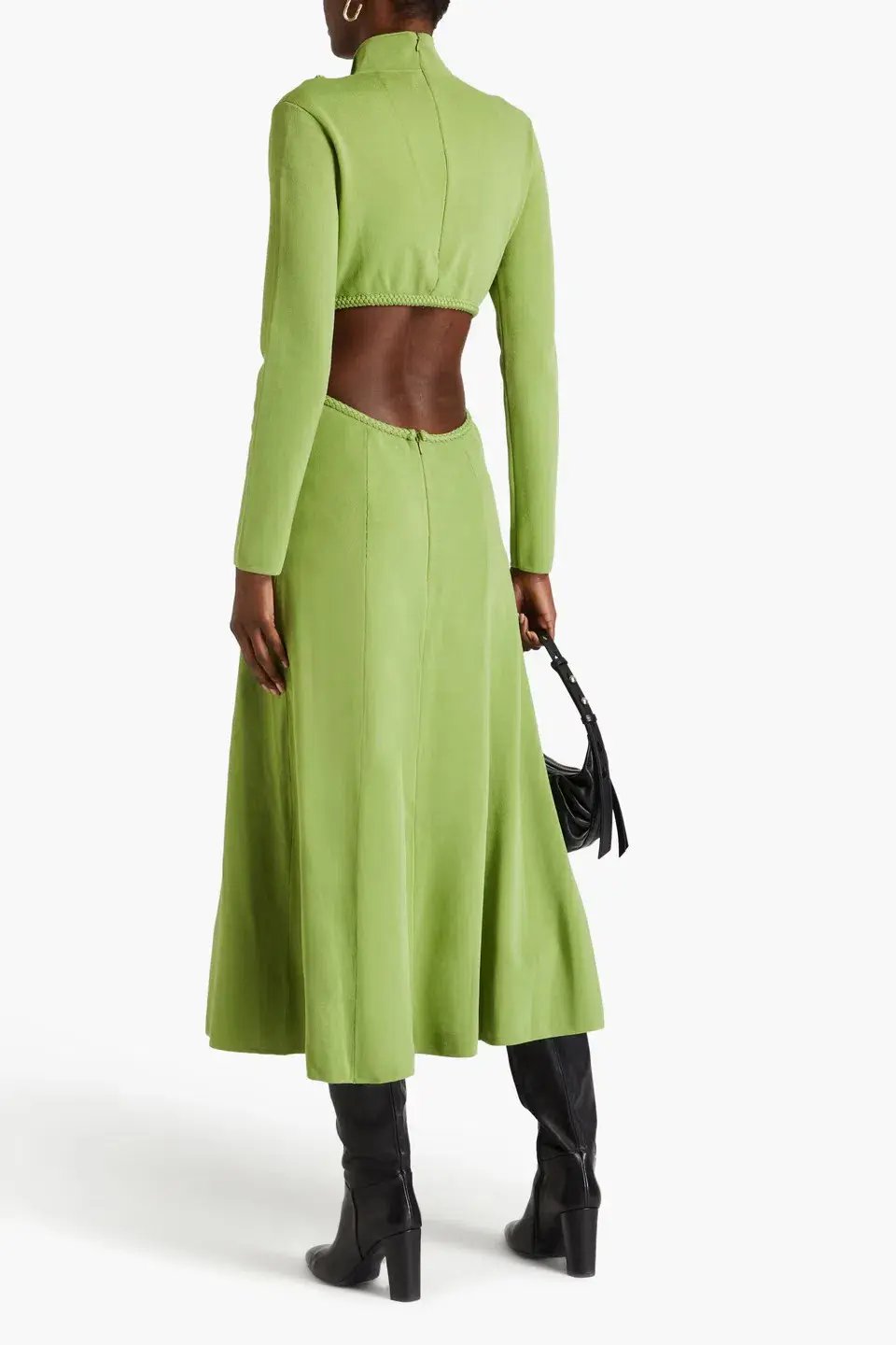 Aje Amelie Braided Cut Out Knit Midi Dress Green Size XL / AU 14 photo 3