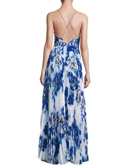 Camilla Ring of Roses Pleated Slip Dress Print Size 8 photo 2