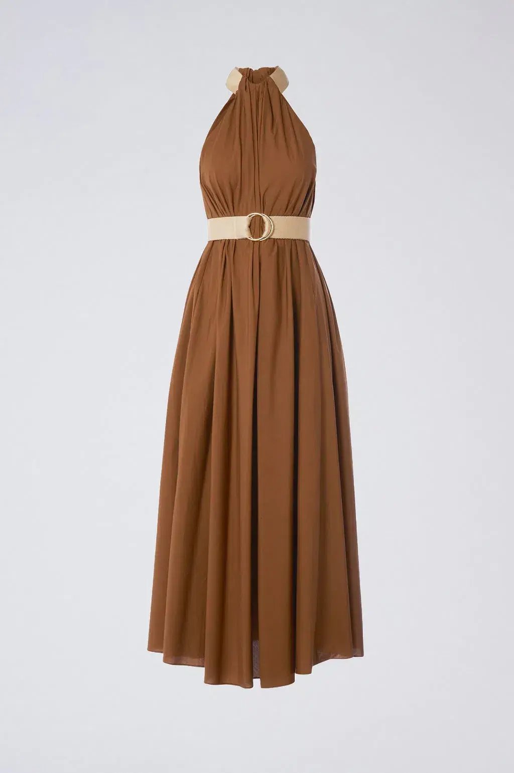 Scanlan Theodore Cotton Strapping Dress Coconut Brown Size 8 photo 5