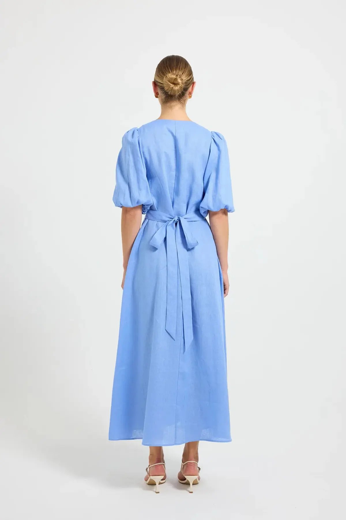 Pasduchas Vera Button Midi Dress Blue Size 16 photo 4