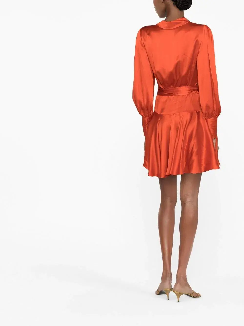 Zimmermann Silk-Satin Mini Wrap Dress Red Size 1 / AU 10 photo 2