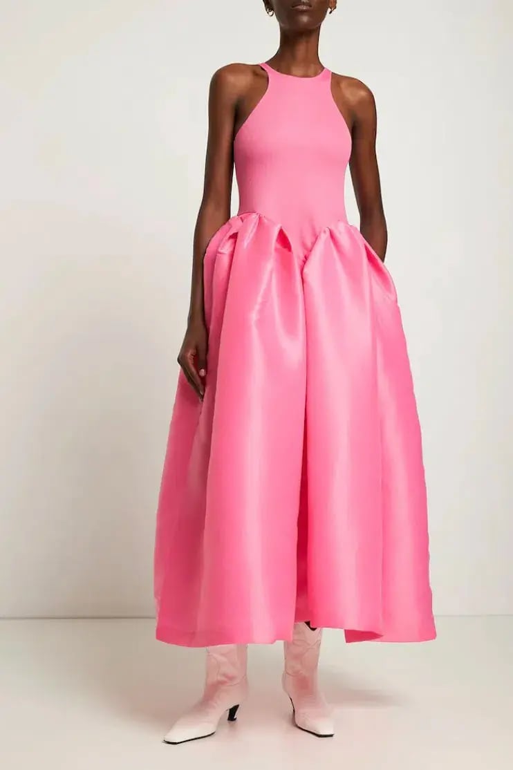 Marques' Almeida Taffeta-skirt organic cotton-blend midi dress Pink Size XS / AU 6 photo 9