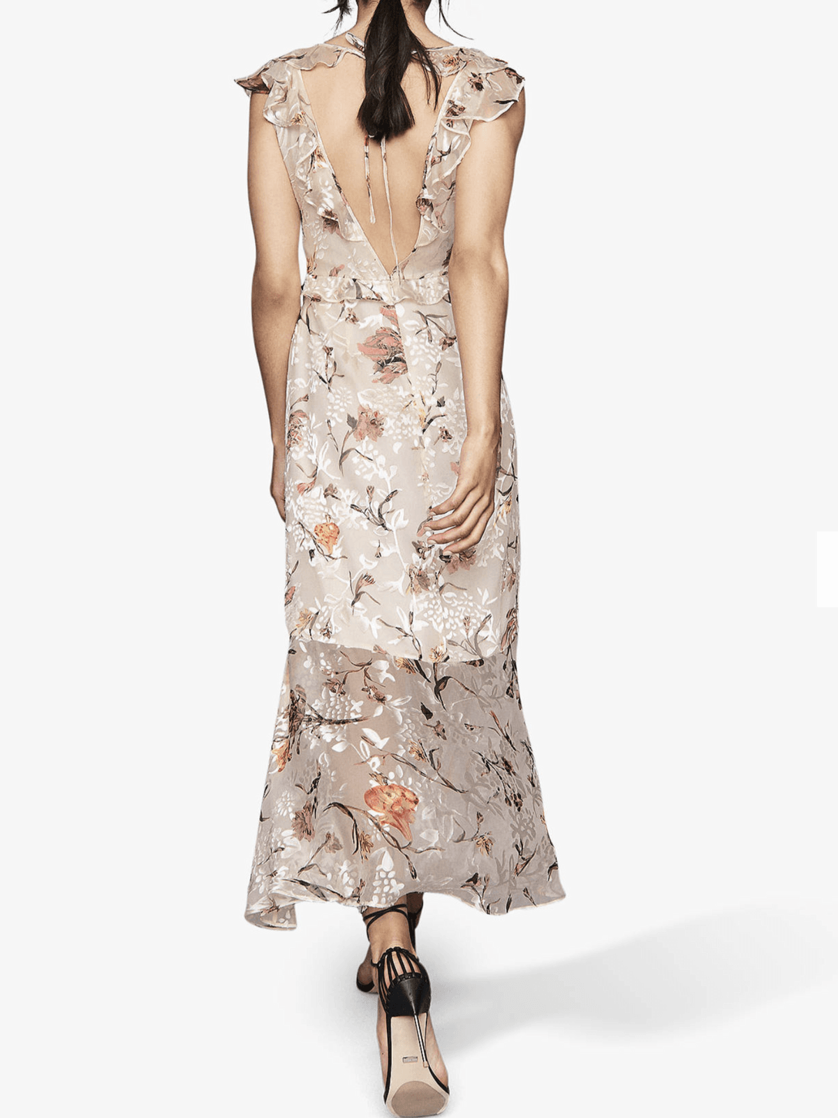 Reiss Leila Silk Blend Backless Dress Floral Size 6 photo 3