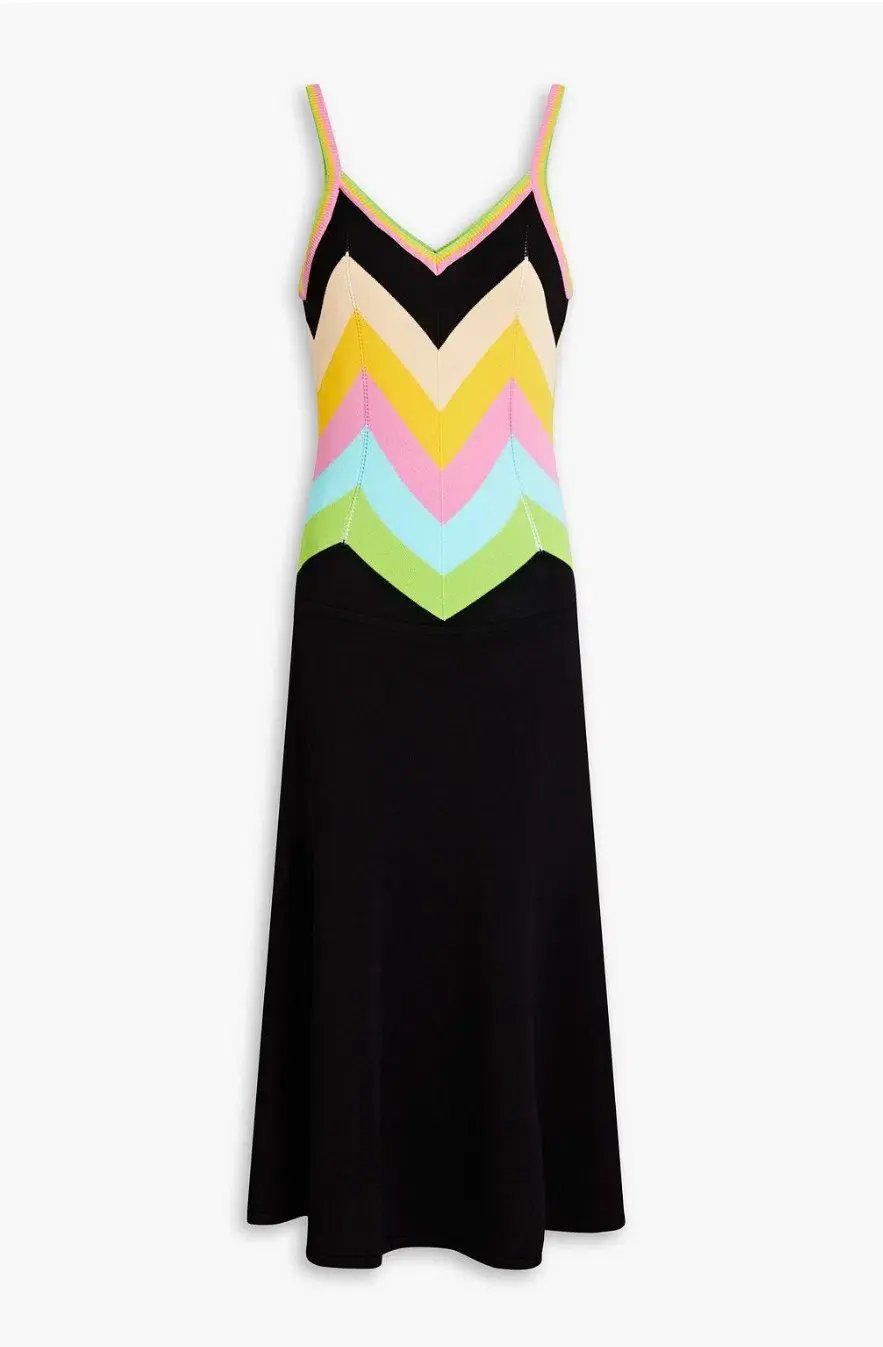 Boutique Moschino Striped Knitted Midi Dress Multi Size AU 8 photo 3