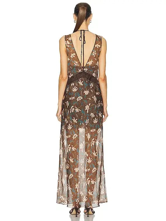 Sir the Label The Avellino Lace Layered Dress in Chocolate Fiore Print Size 0 / AU 6 photo 3