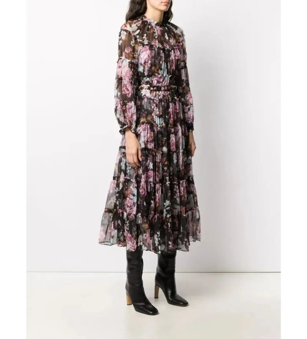 Zimmerman Charm Tiered Chiffon Midi Dress Size AU 10 photo 2