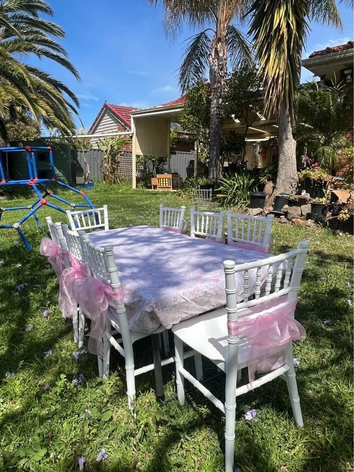 Kids party/event chairs and tables for hire- Tiffany chairs and folding trestle tables HIRE ONLY photo 7