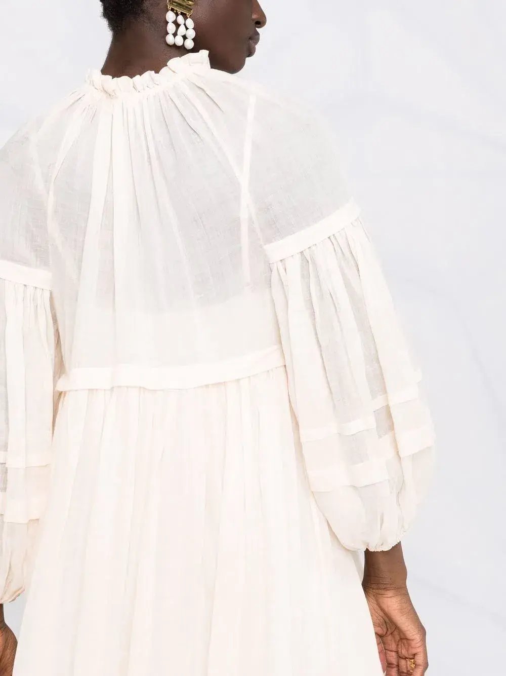Zimmermann Moonshine Tuck Midi Dress Cream Size 1 / AU 10 photo 3
