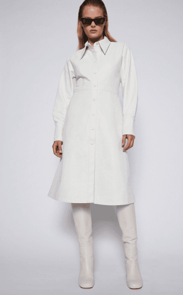 Scanlan Theodore Faux Reptile Shirt Dress Cream Size 8 photo 2