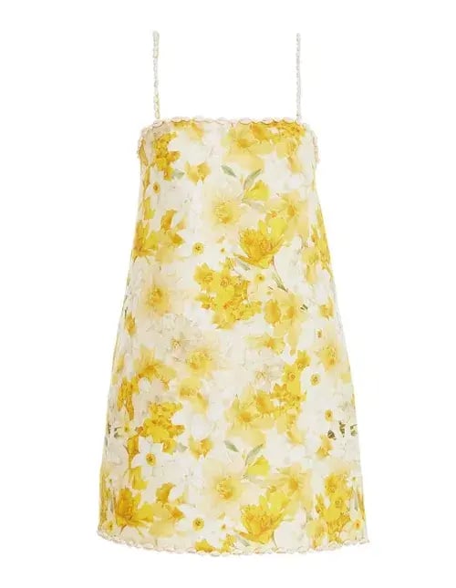 Zimmermann The Wonderland Shell Shift Mini Dress in Daffodil Print Size 1 / AU 10 photo 7