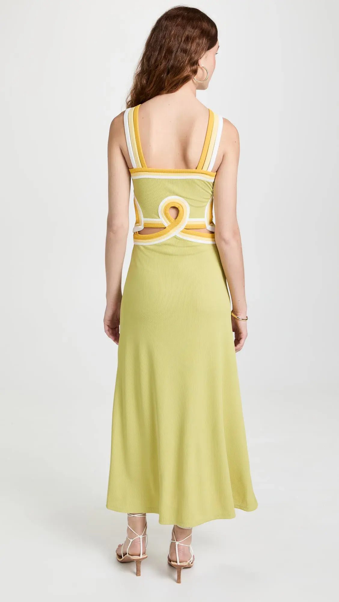 Christopher Esber Looped Verner Bind Dress Green Multi Size 8 photo 3