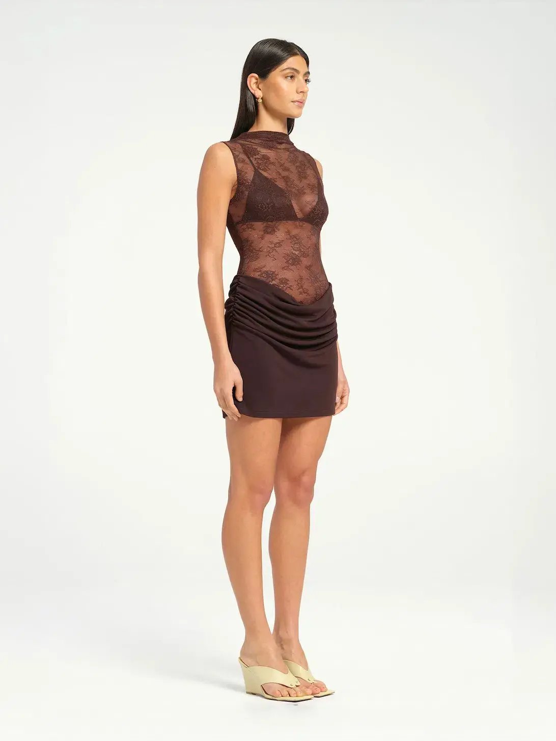 Benni Darby Mini Dress Chocolate Size 8/AU 8 photo 2