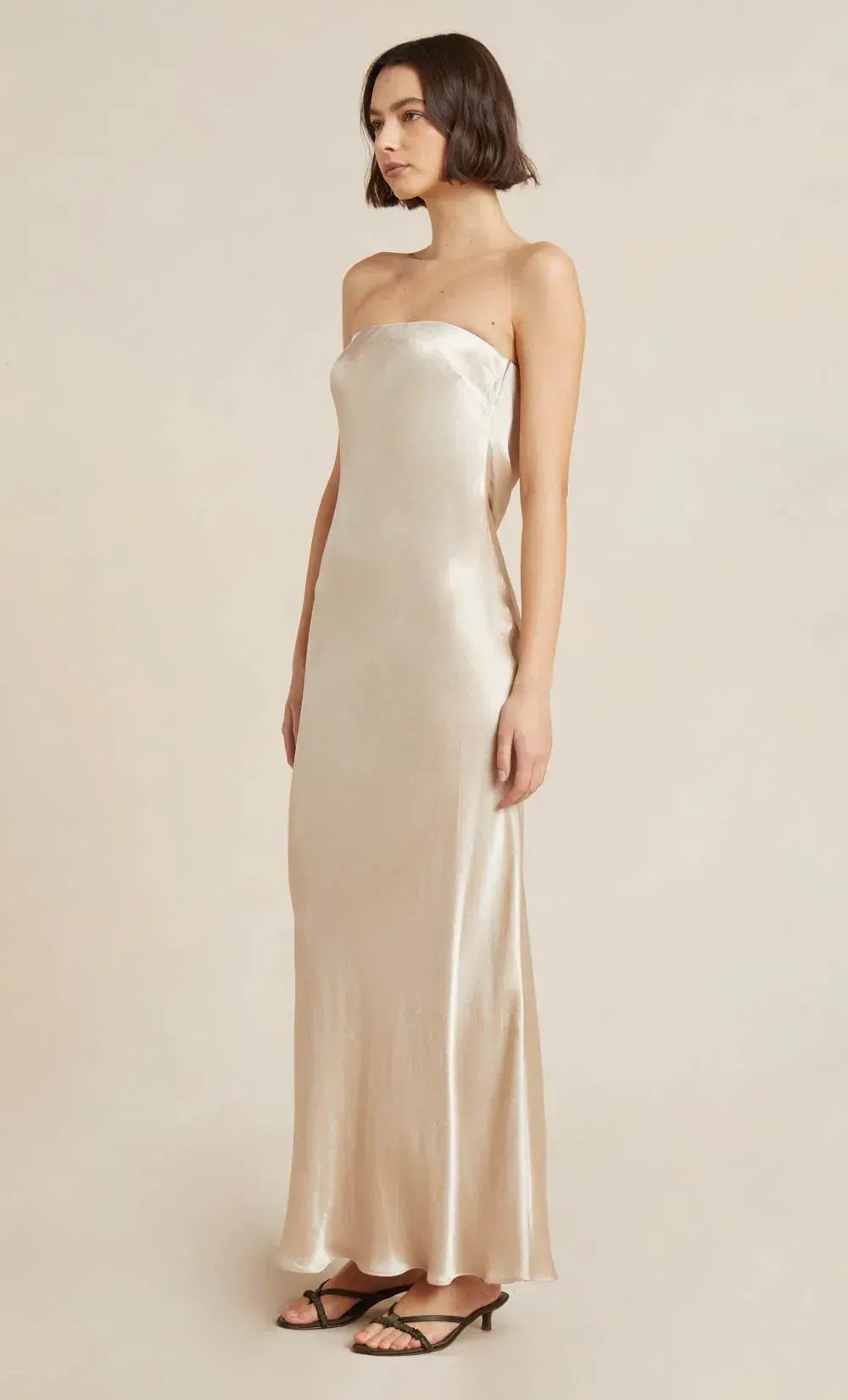 Bec and Bridge Moon Dance Strapless Dress in Sand Beige Size 12 photo 2