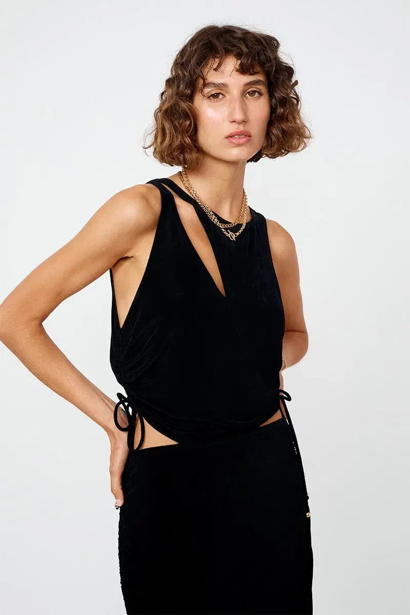 Suboo The Liz Rouched Midi Tank Dress Black Size XS / Au 6 photo 2