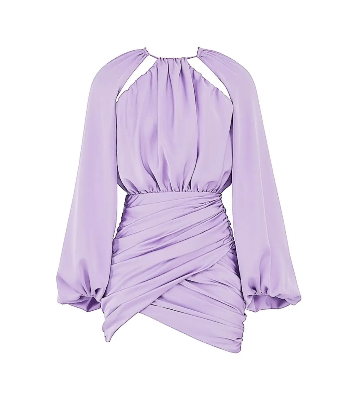 House of CB Kate Satin Wrap Front Mini Dress Orchid Size AU 10 photo 4