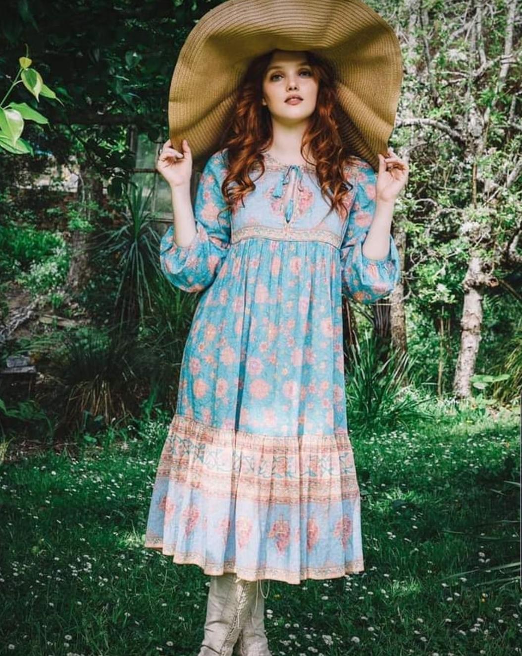 Spell and the Gypsy Love Story Boho Dress Sky Blue Size 8 photo 3