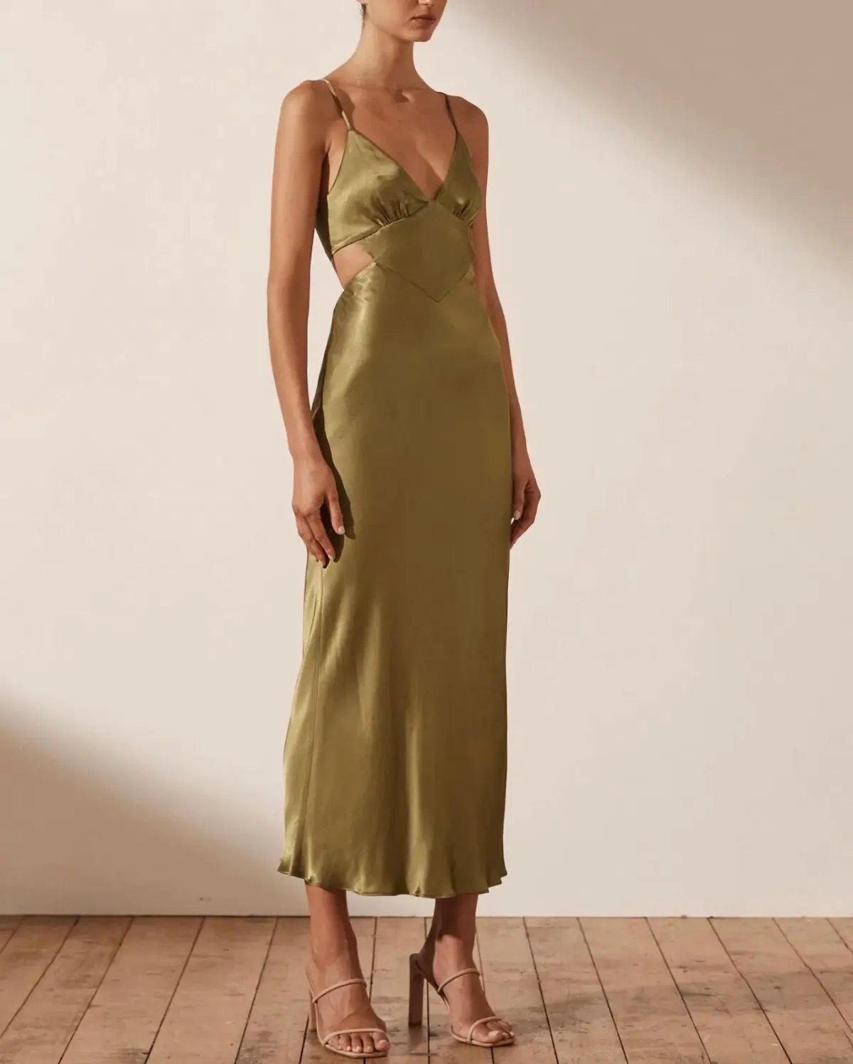 Shona Joy Alma Backless Midi Dress Cumin Size 14 photo 4