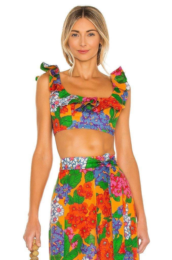 Zimmermann Riders Frill Neck Crop Top & Scallop Hem Skirt Set Print Size 0 photo 2