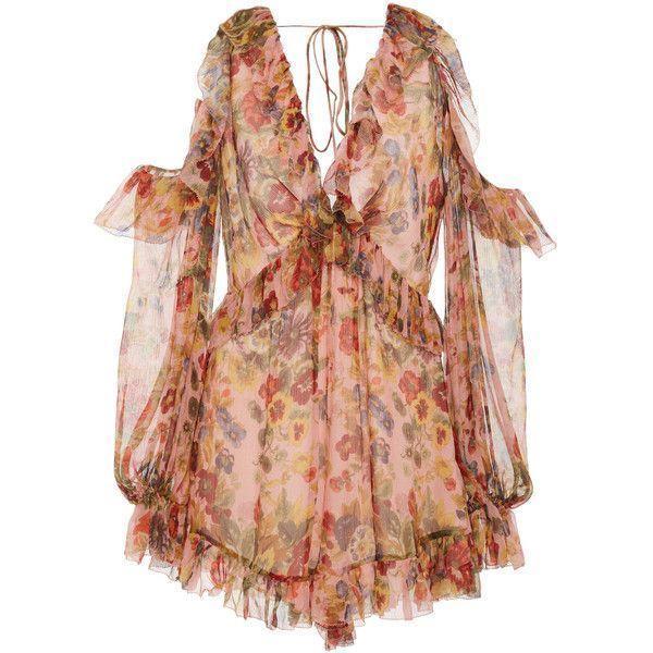Zimmermann Lovelorn Frill Playsuit Pink Floral Size 8 photo 8