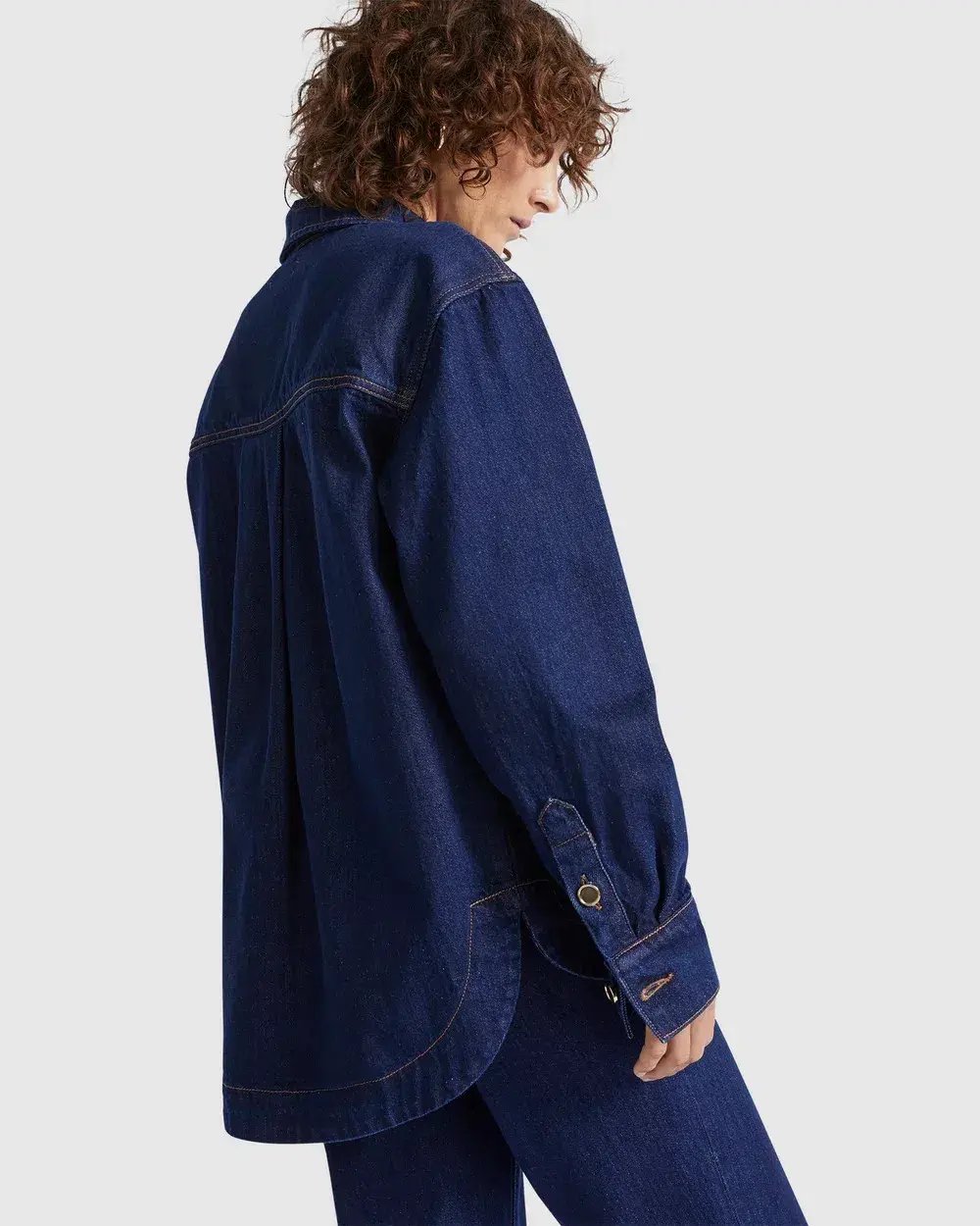 Seed Heritage Denim Classic Shirt Size 6 & Pocket High Waisted Jeans Size 10 Set Neptune Wash photo 4