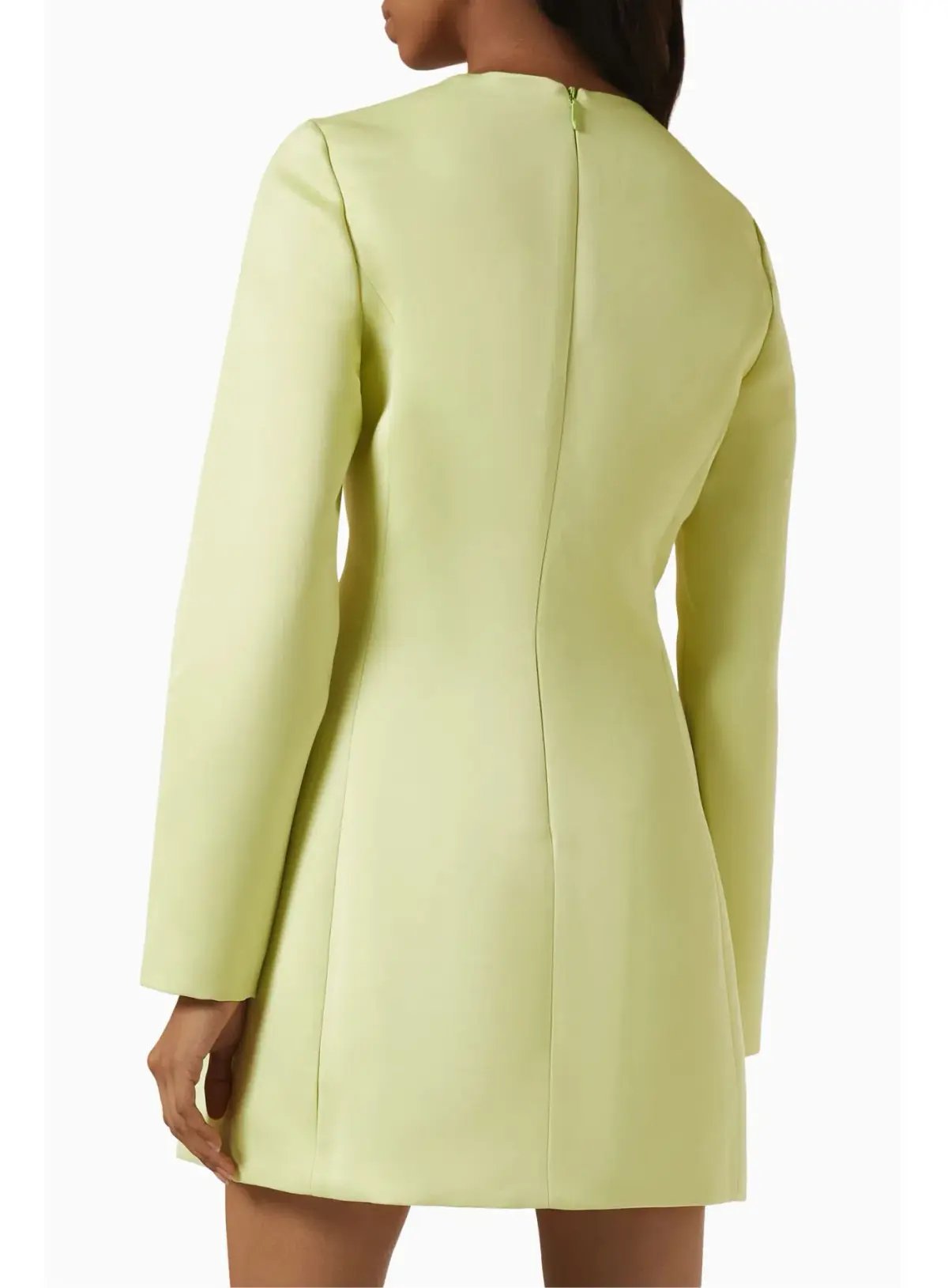 Leo Lin Aliza Long Sleeve Petal Mini Dress Chartreuse Size AU 10 photo 3