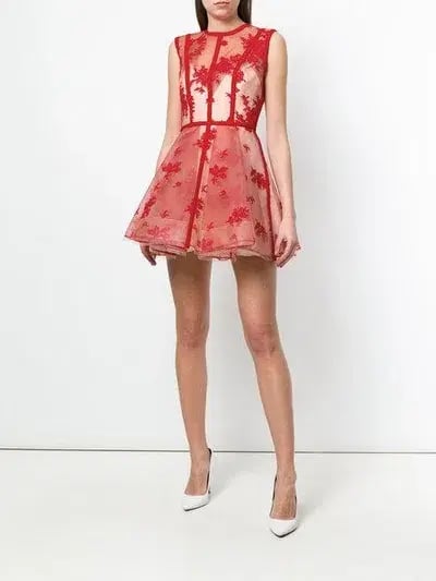 Alex Perry Codie Crinoline Dress Red Size 10 photo 3