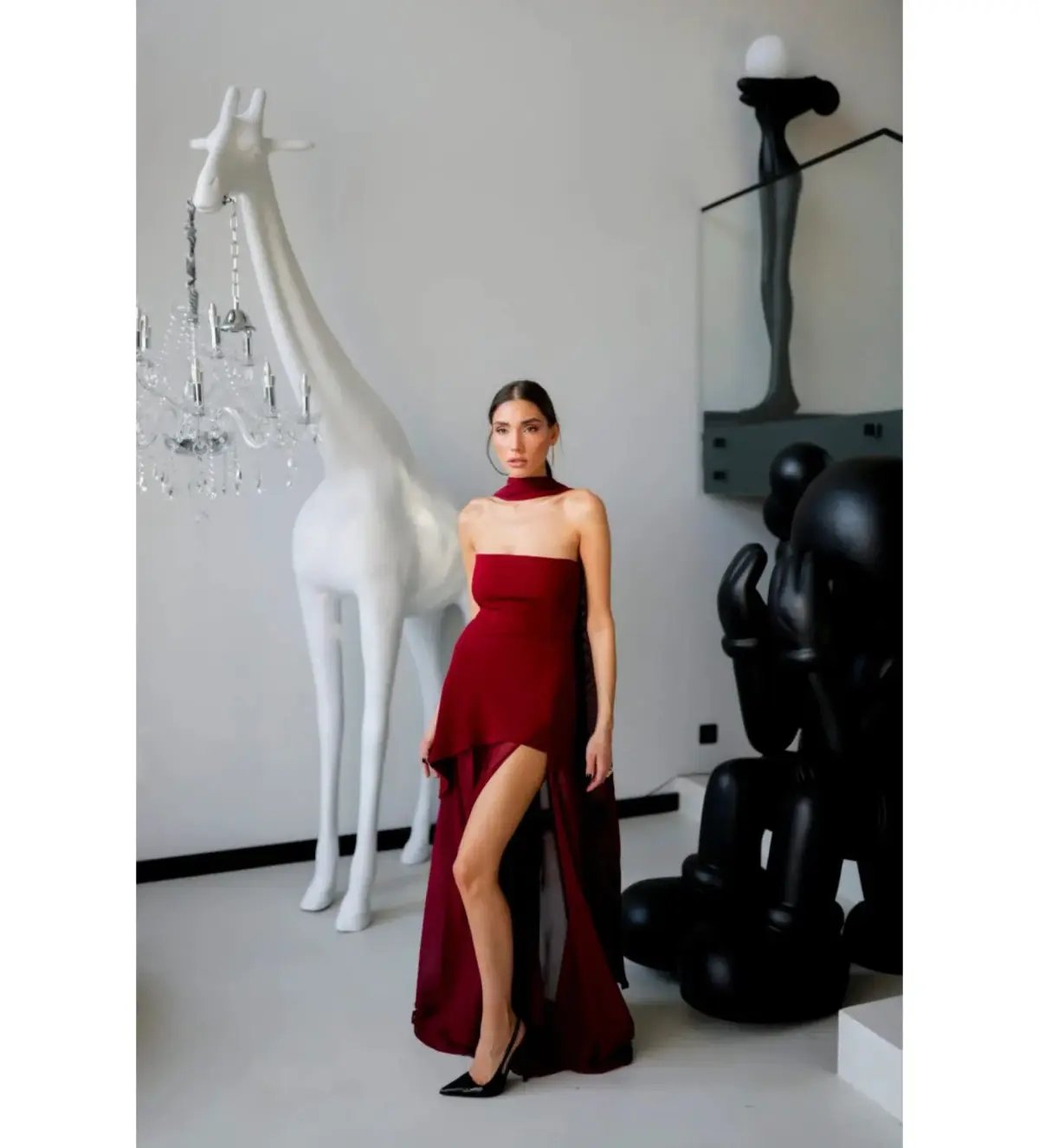 Matters Store Monaco Maxi Dress with Scarf Burgundy Size AU 8 photo 4