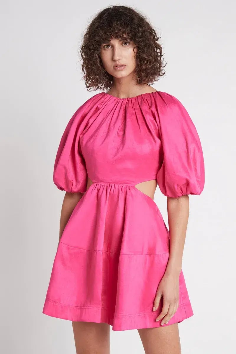 Aje Admiration Lace Up Mini Dress Pink Size 6 photo 3