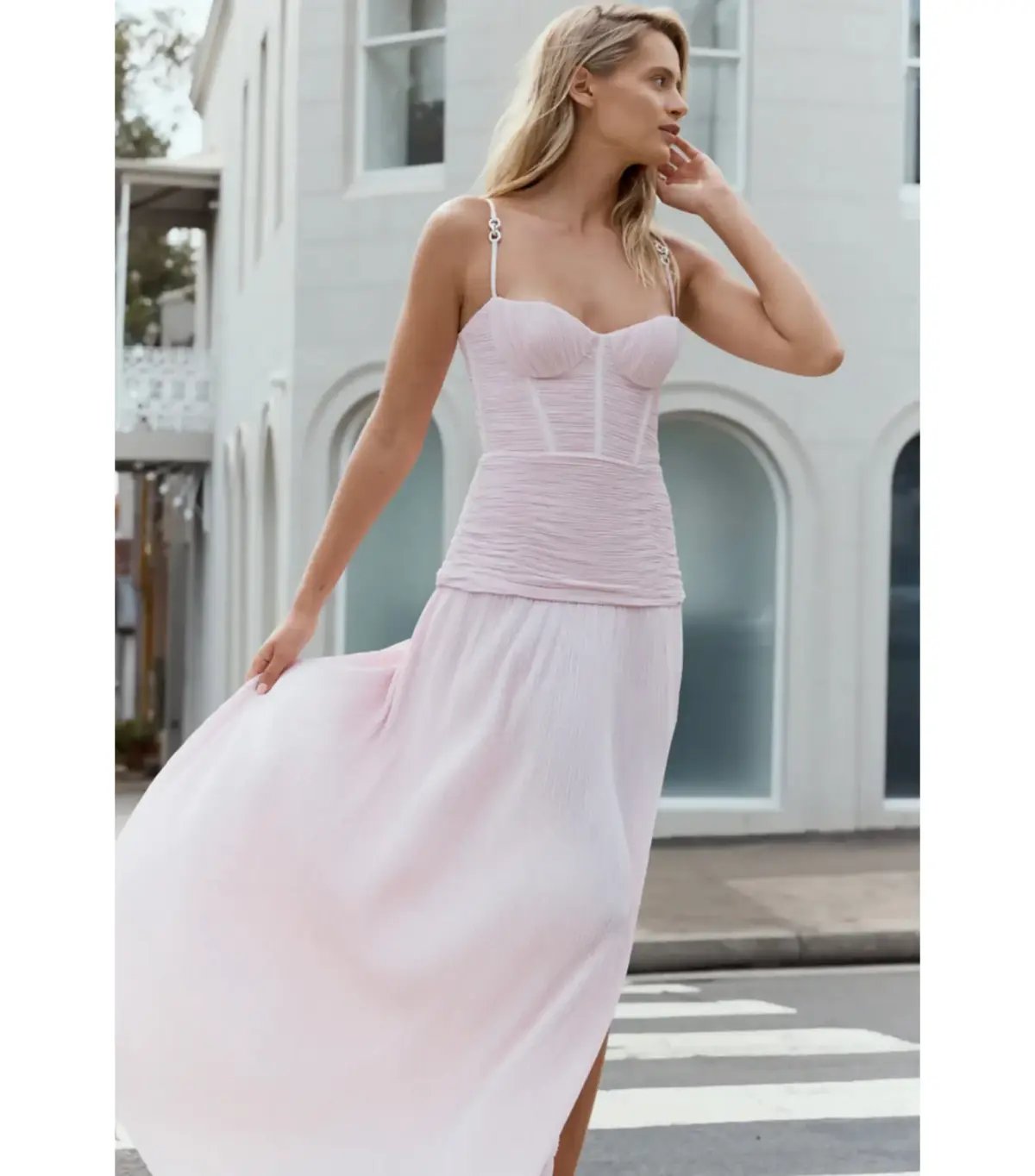 Manning Cartell Double Time Pleat Maxi Dress in Hydrangea Size AU 10 photo 5