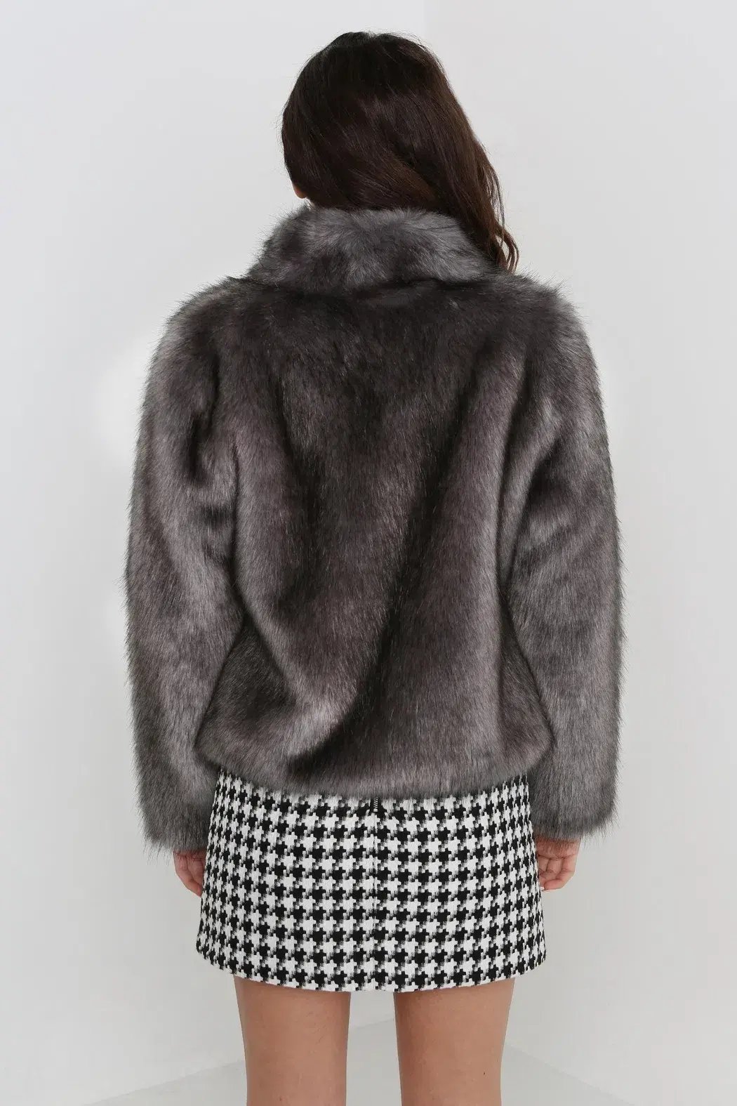 Unreal Fur Fur Delish Jacket Grey Size S photo 2