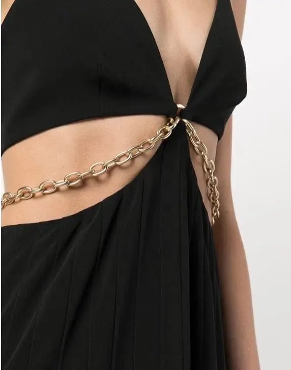 Jonathan Simkhai Lyla Chain Cut-Out Dress Black Size 4 photo 5