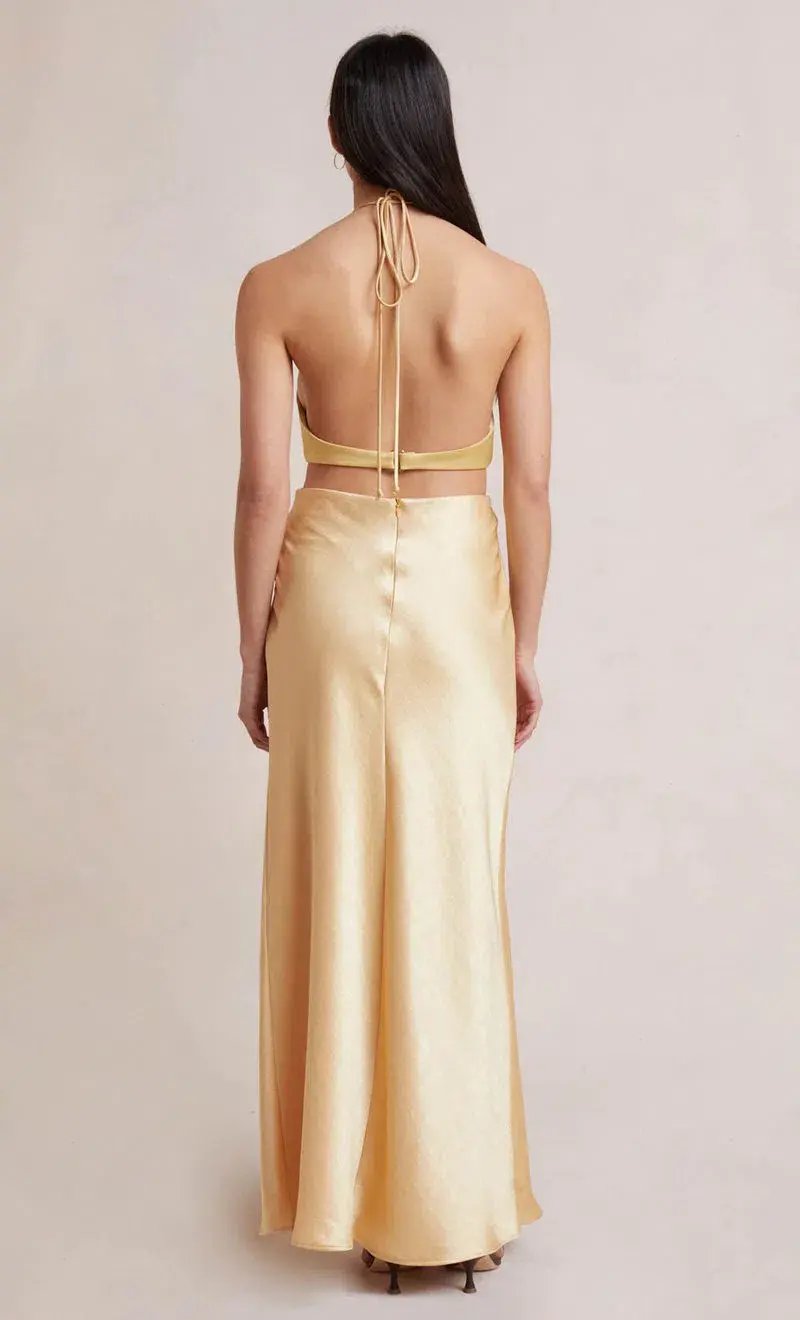 Bec & Bridge Carrie Halter Maxi Dress Yellow Size 8 photo 3