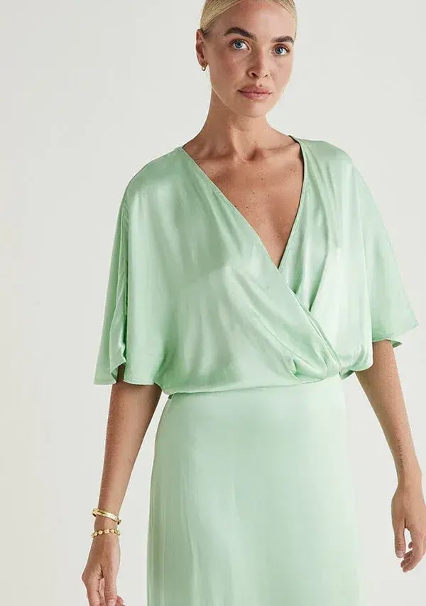Mos The Label Calista Maxi Dress In Mint Size 14 photo 4