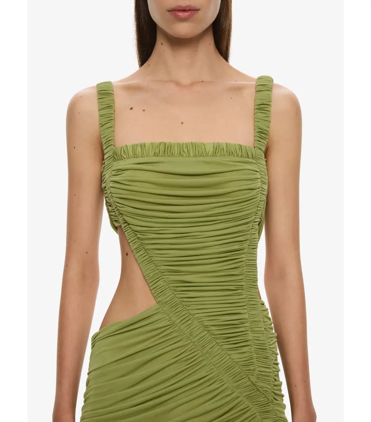 Christopher Esber Orion Separation Maxi Gown in Green Olive Size AU 10 photo 2