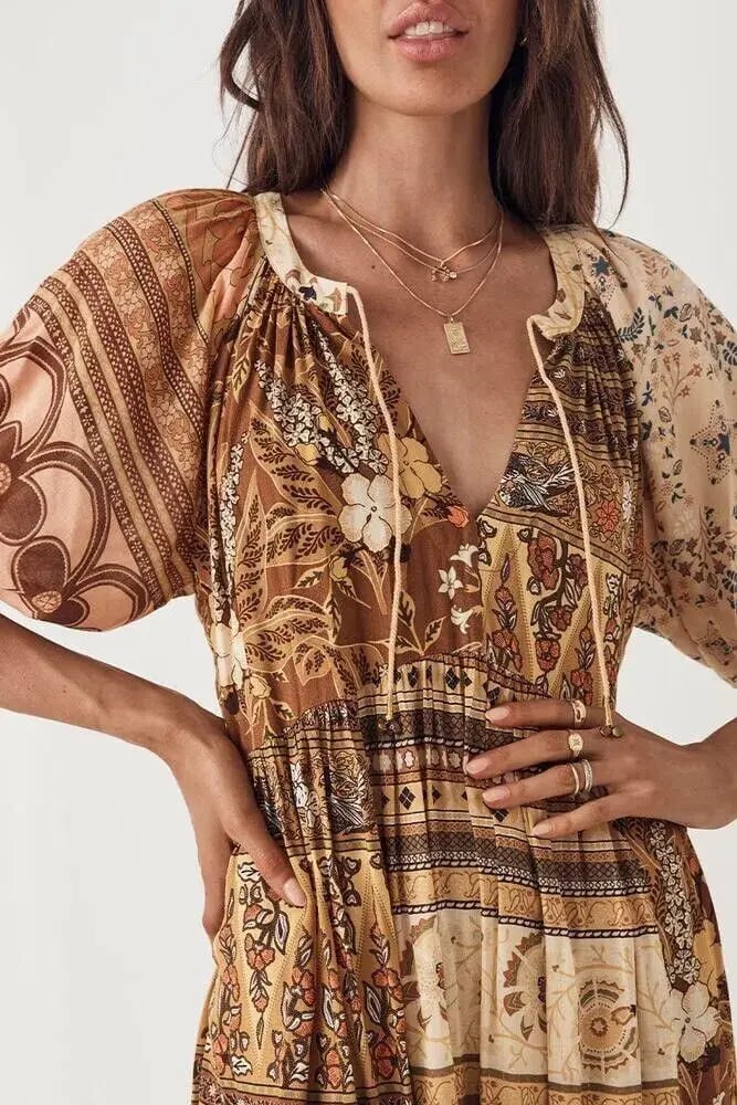 Spell Renew Patchwork Gown Sunrise Size S photo 2