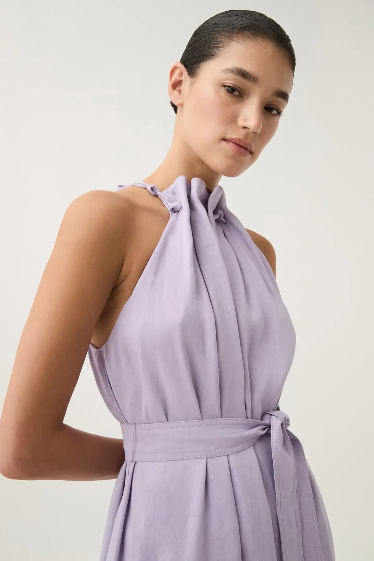 Aje Mariel Trapeze Midi Dress Lilac Size 14 photo 4