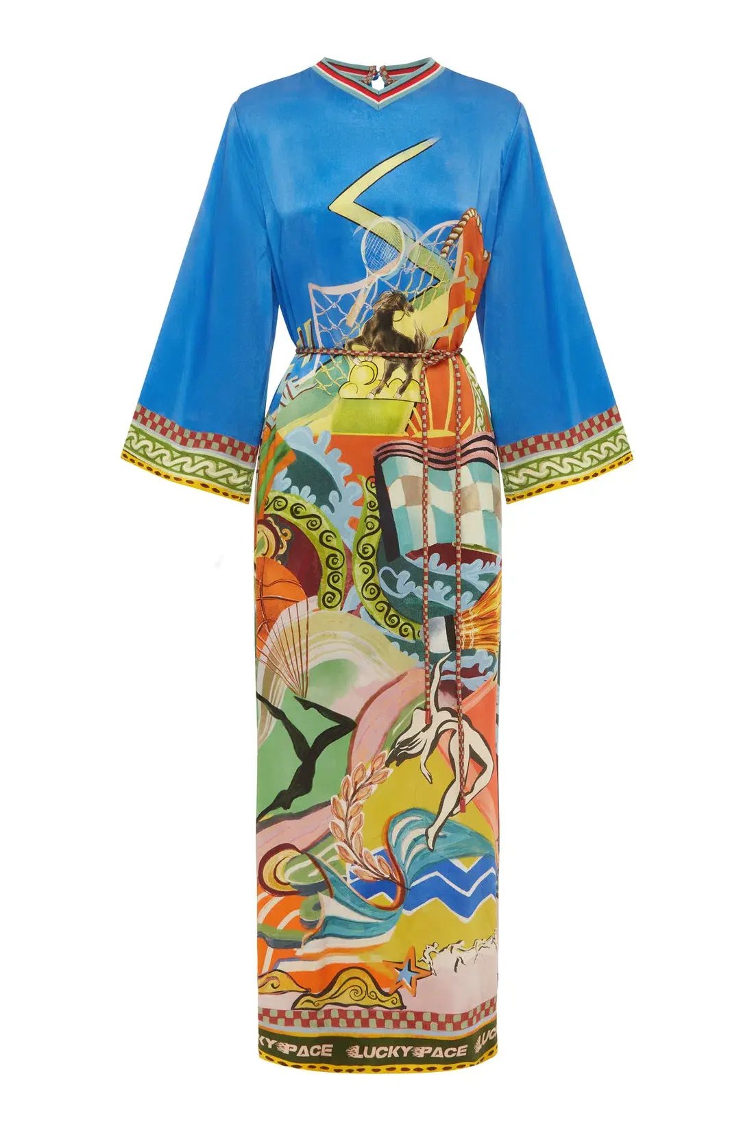 Alemais Lucky Pace Silk Midi Dress Multi Size 10 photo 2