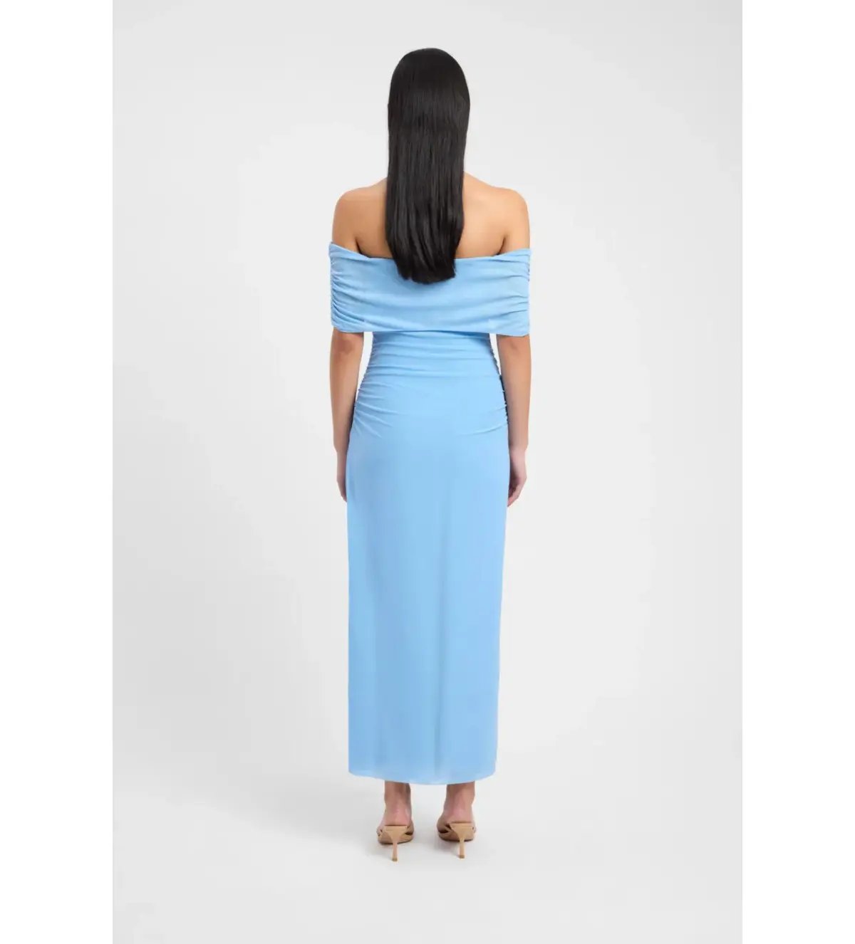 Kookai Bolt Off Shoulder Midi Dress Powder Blue Size AU 6 photo 5