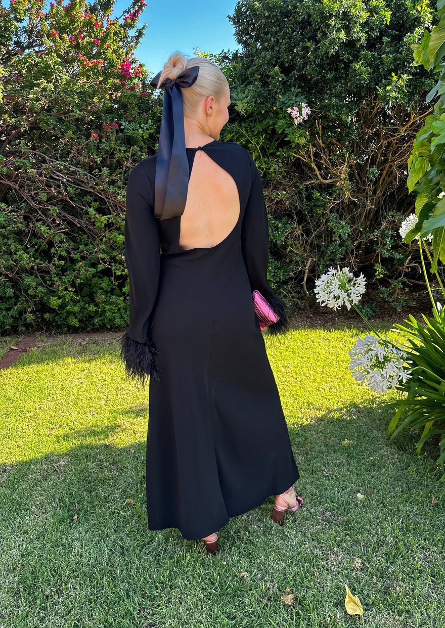 By Johnny Miranda Feather Cuffed Dress photo 3