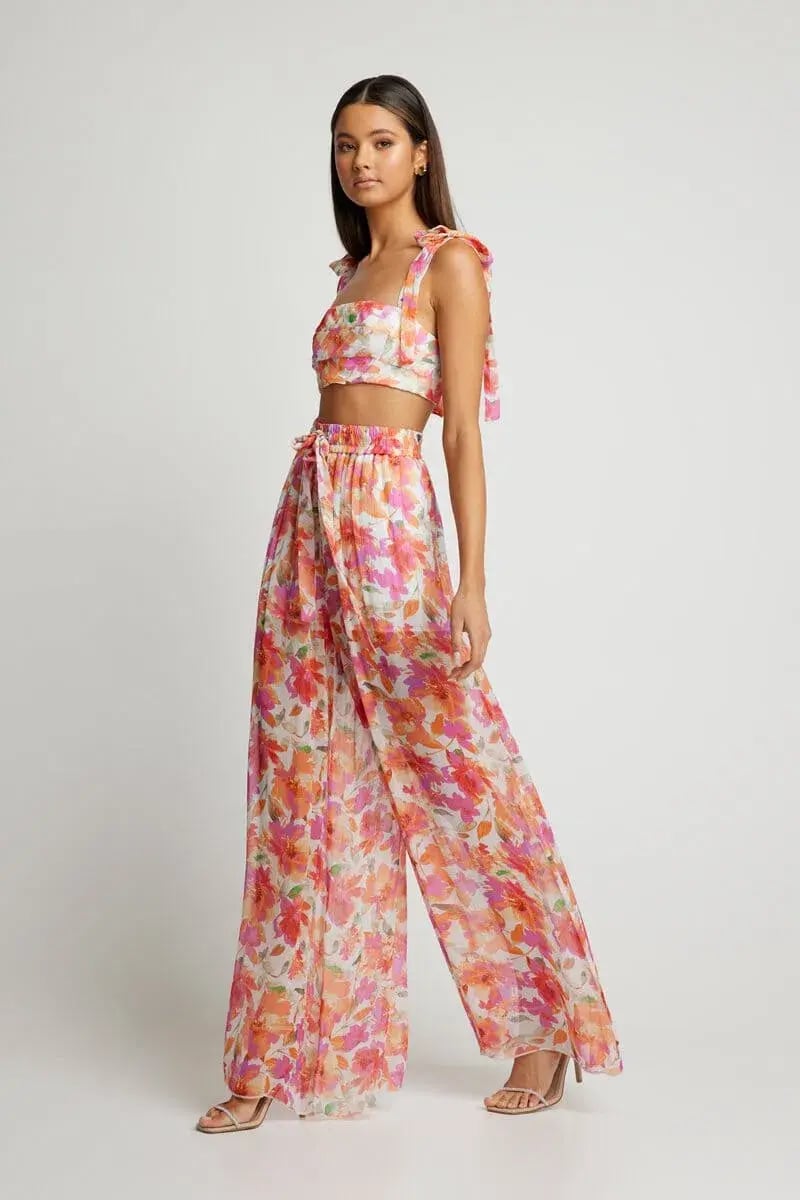 Sofia the Label Saskia Pant and Bralette Floral Print Size 8 photo 2