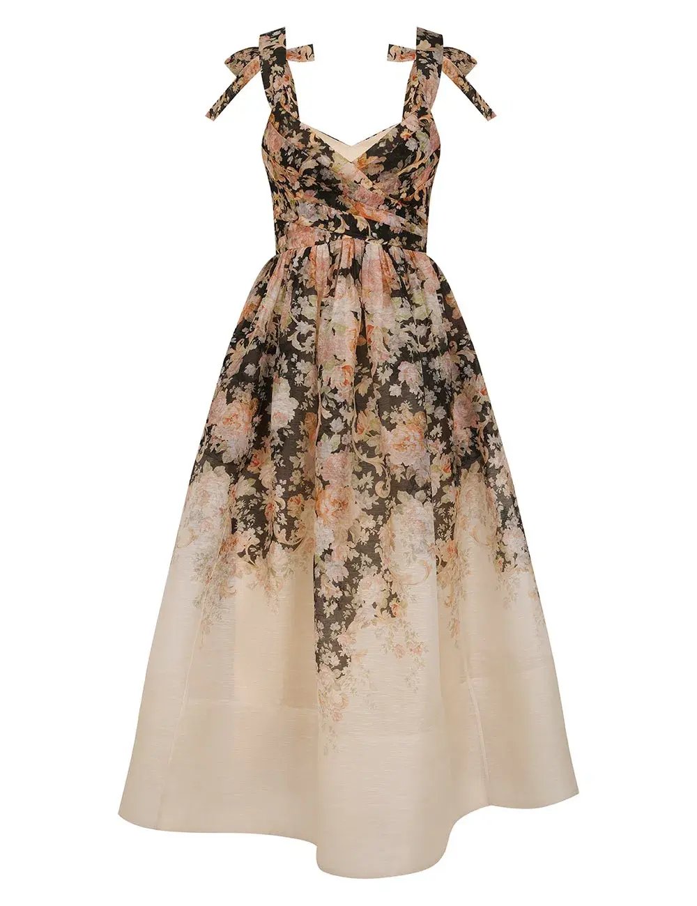 Zimmermann Illustration Midi Dress Tea Rococo Floral Size 1 / AU 8 photo 2