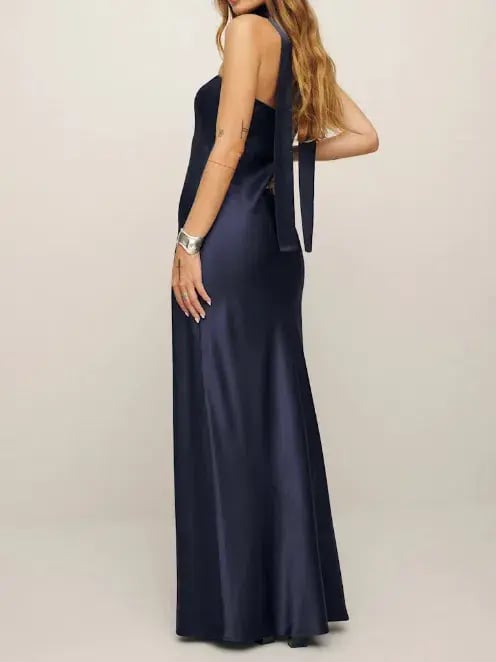 Reformation Oren Dress Maxi Navy Size AU 8 photo 2