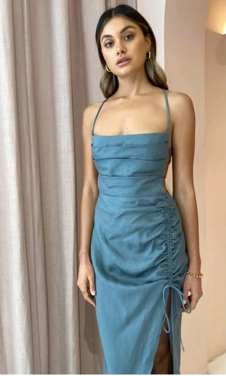 Rumer Loulou Maxi Dress Green Size 8 photo 4