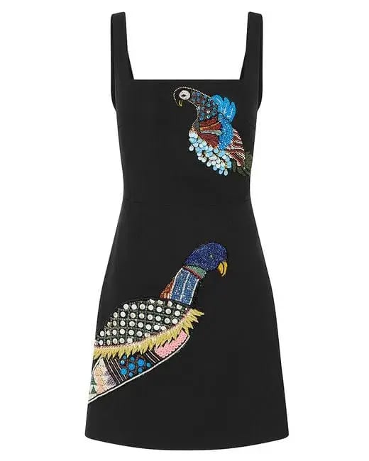 Alemais Rowena Beaded Cotton Linen Mini Dress Black Size 10 photo 3