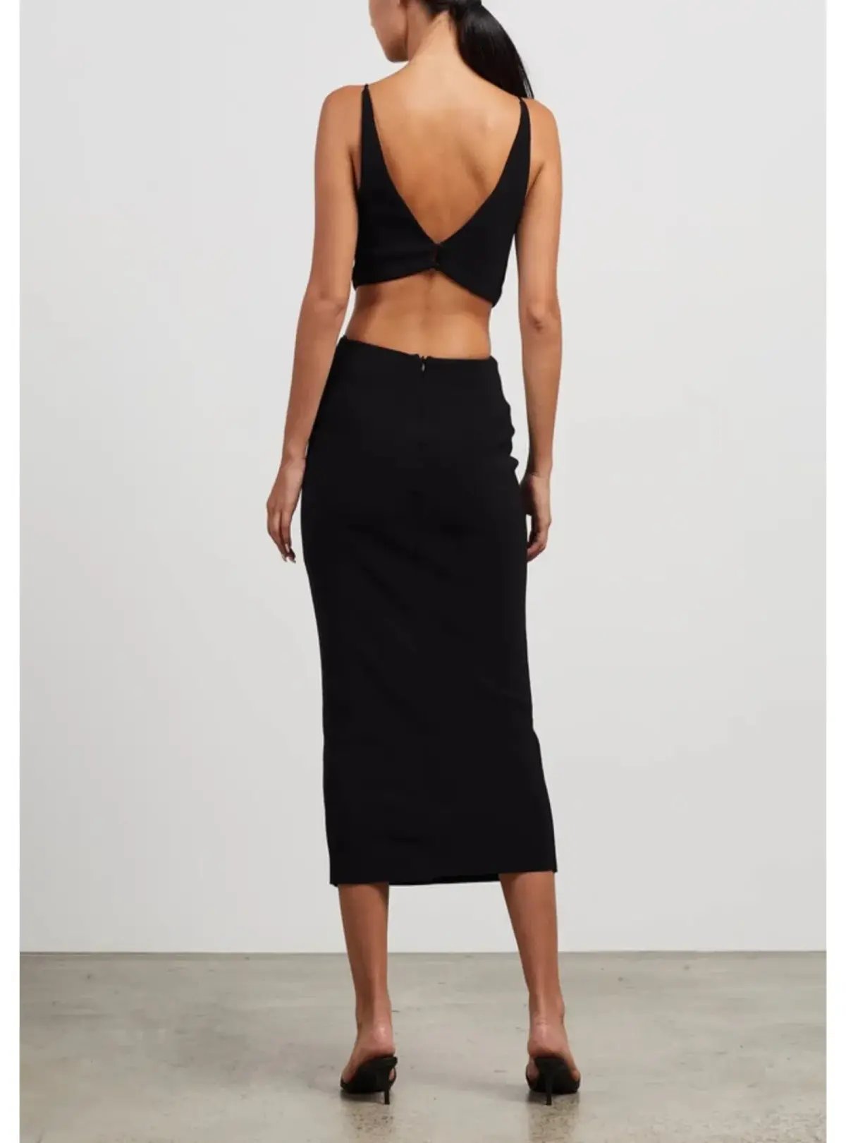 Bec & Bridge Scout Cut Out Midi Dress Black Size AU 8 photo 3