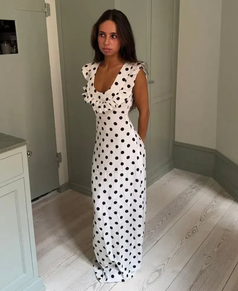 Design by Si Luna Maxi Dress Black/White Size XS / AU 6 photo 6