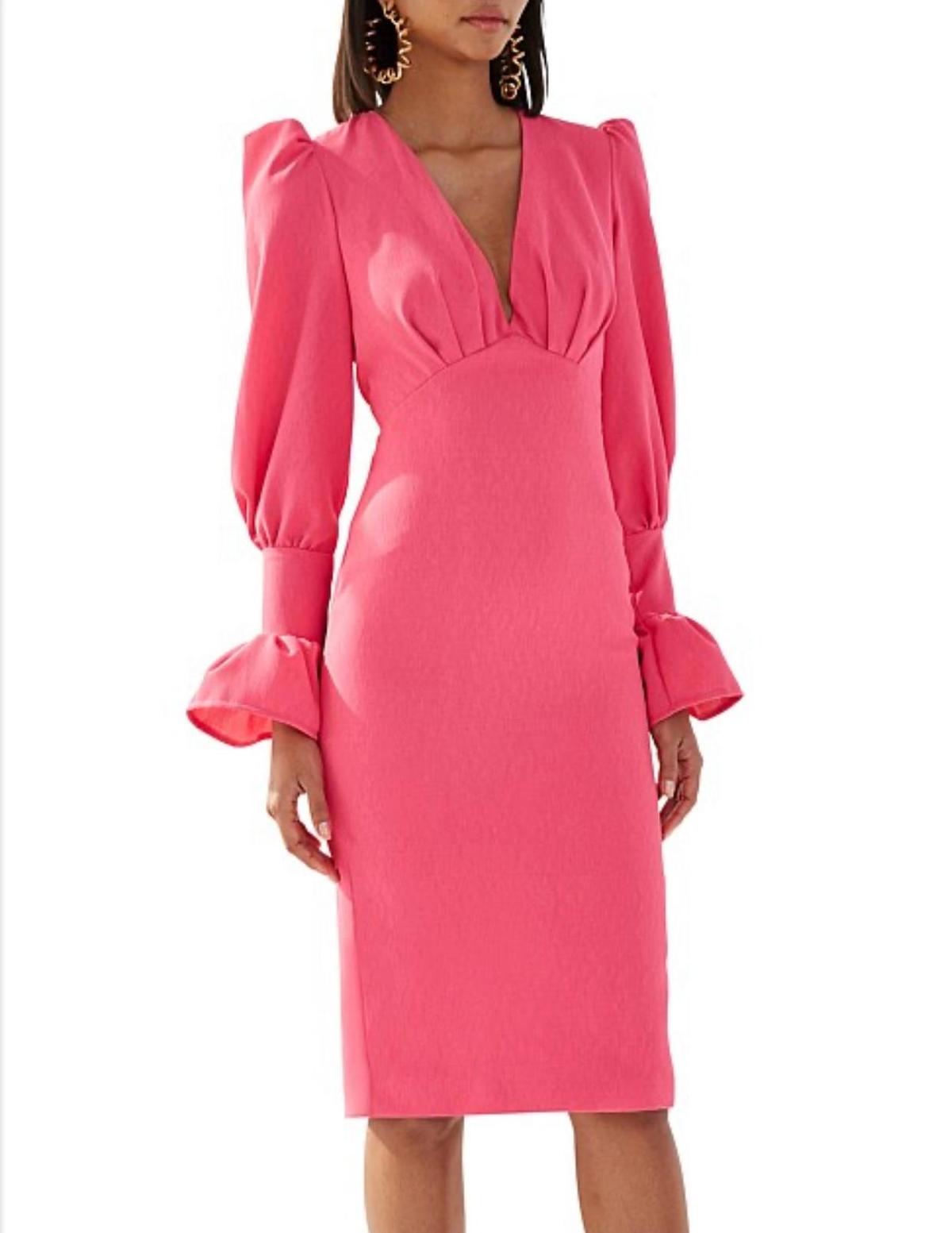 HOT PINK TIE-BACK TULIP SLEEVE BY JOHNNY photo 3