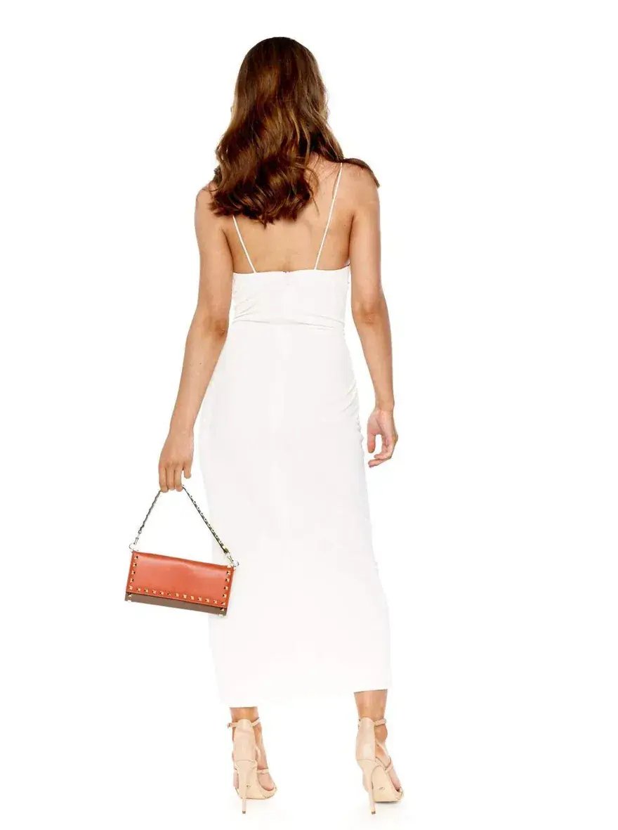 Dion Lee Viscose Pierced Jersey Dress in Ivory  Size 8 photo 2